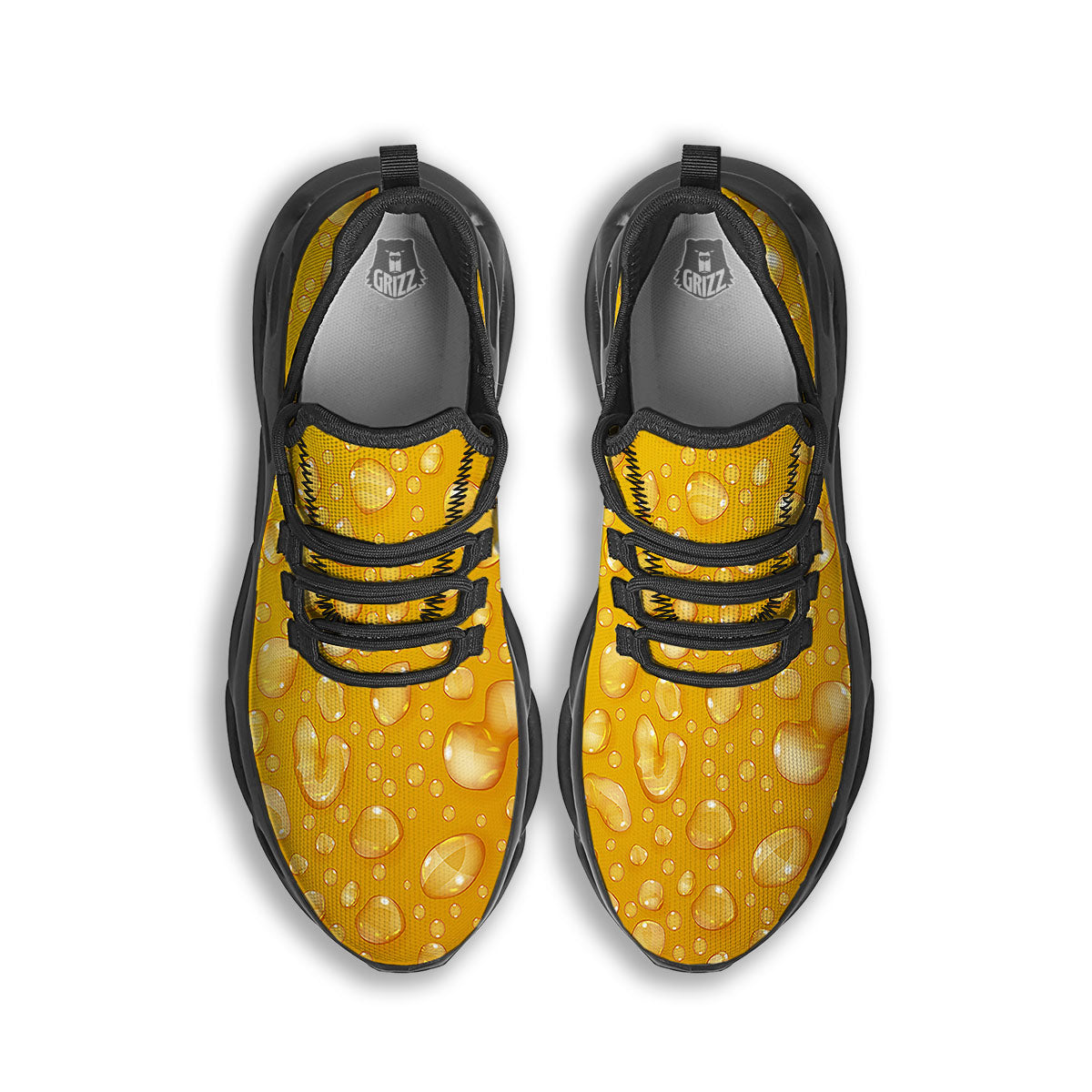 Drops Water On Beer Glass Print Black Running Shoes-grizzshop