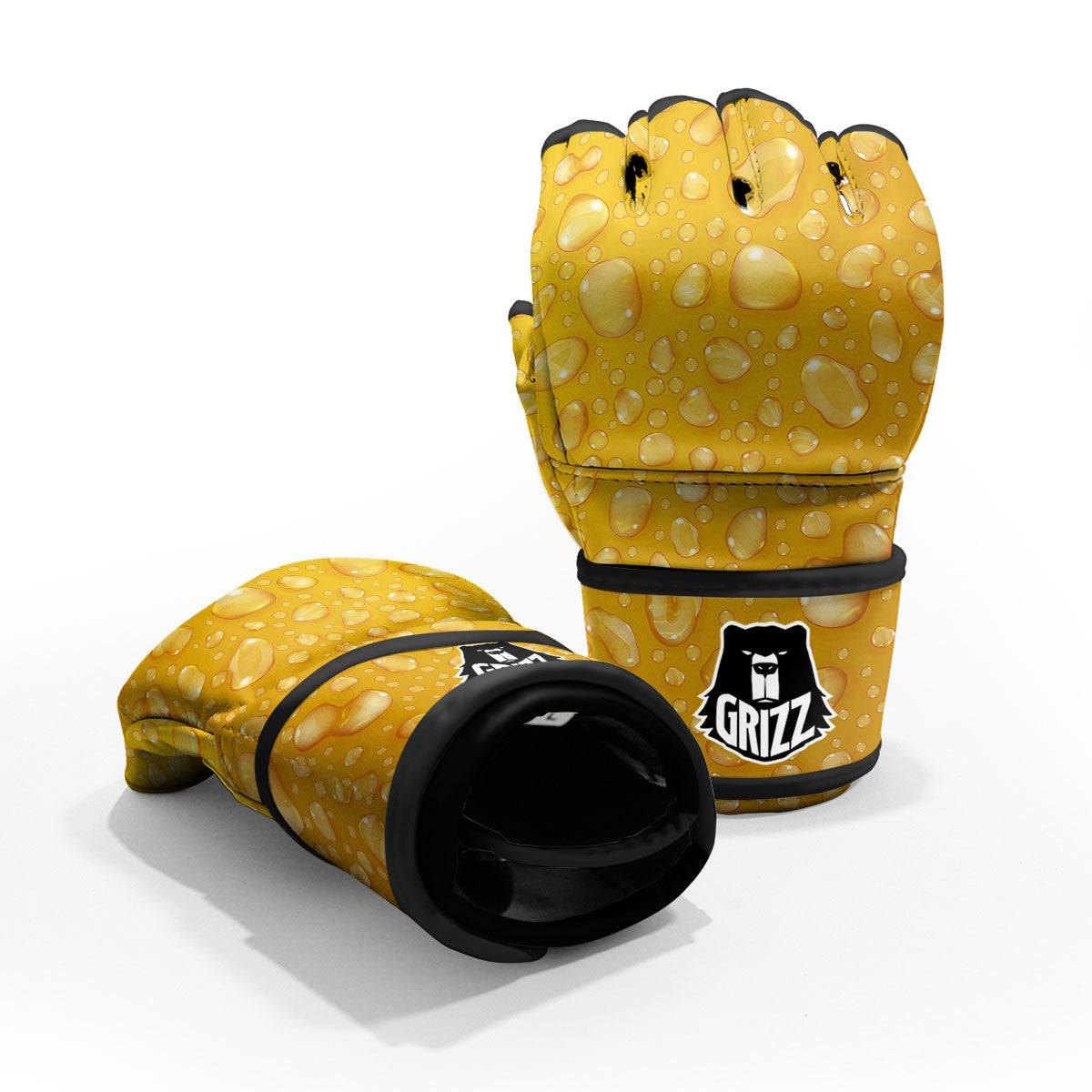 Drops Water On Beer Glass Print MMA Gloves-grizzshop