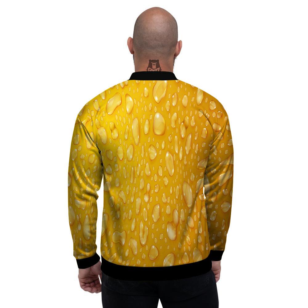 Drops Water On Beer Glass Print Men's Bomber Jacket-grizzshop