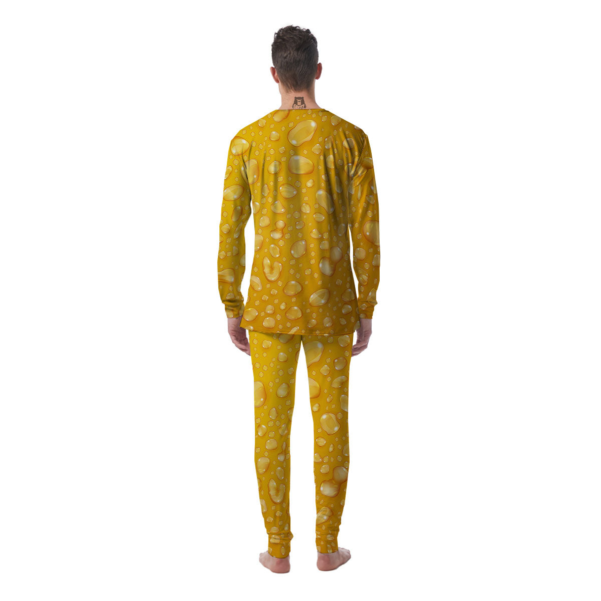 Drops Water On Beer Glass Print Men's Pajamas-grizzshop