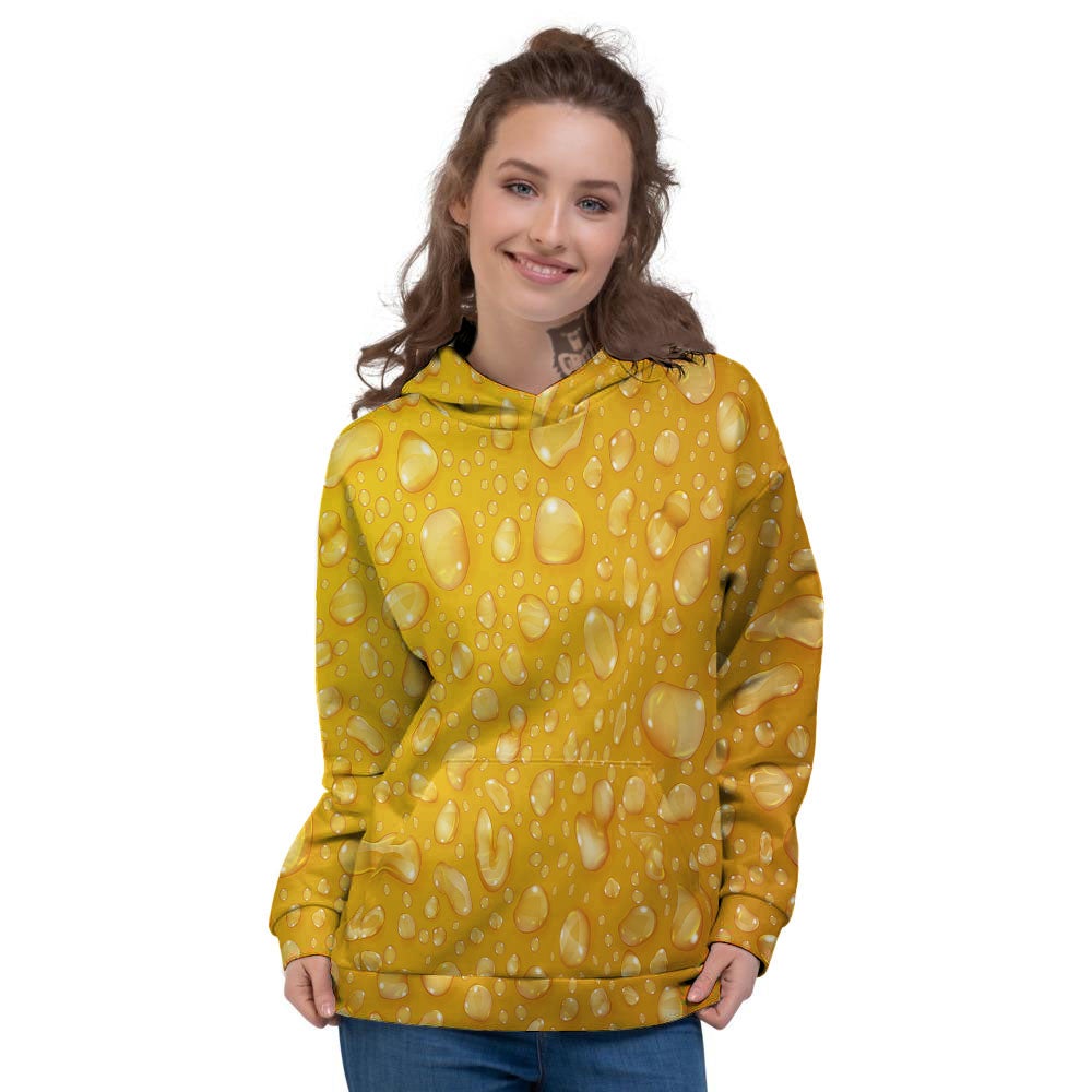 Drops Water On Beer Glass Print Women's Hoodie-grizzshop