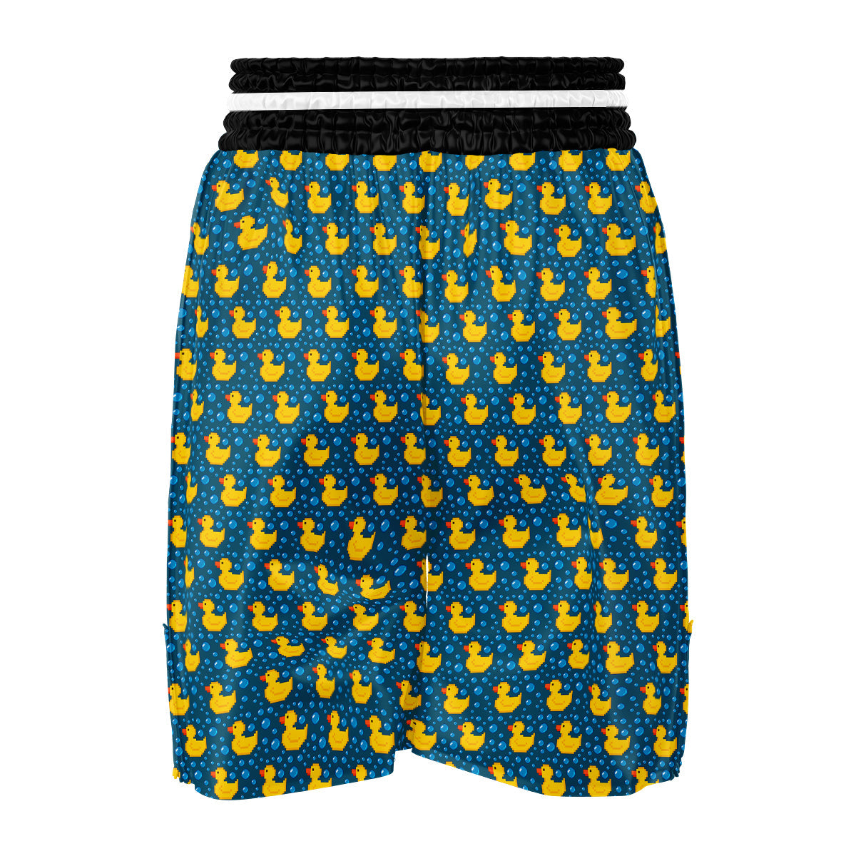 Duck 8-Bit Rubber Print Pattern Boxing Shorts-grizzshop