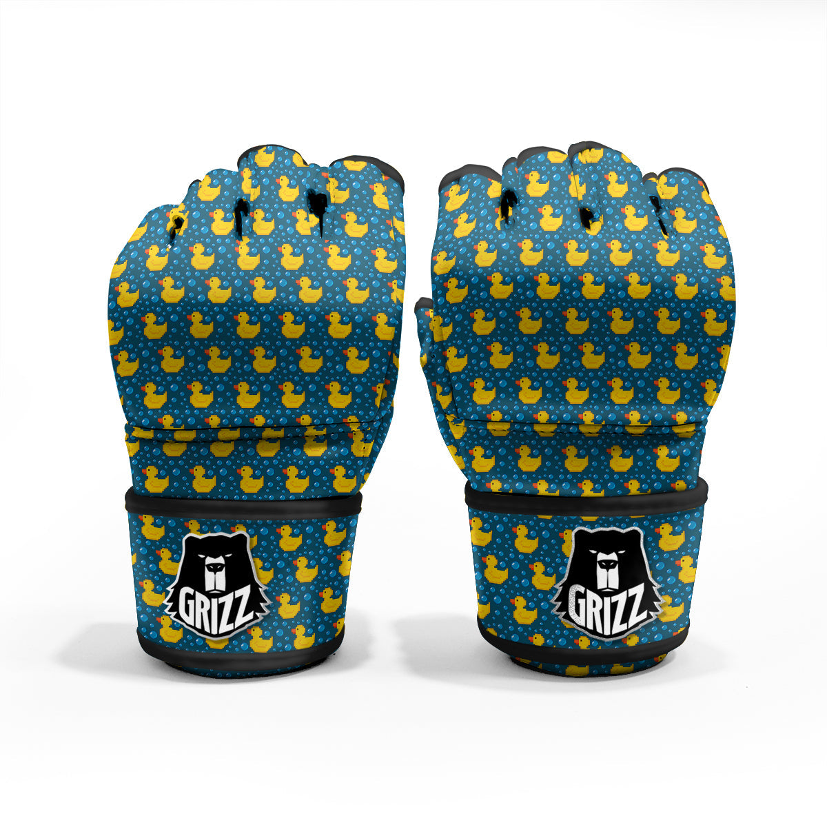Duck 8-Bit Rubber Print Pattern MMA Gloves-grizzshop