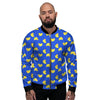 Duck Blue Yellow Print Pattern Men's Bomber Jacket-grizzshop