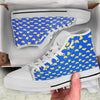 Duck Blue Yellow Print Pattern White High Top Shoes-grizzshop