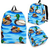 Duck Mallard Pattern Print Backpack-grizzshop