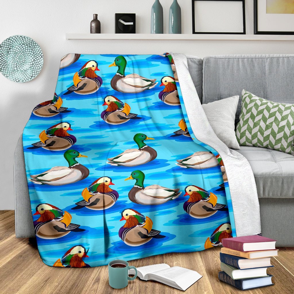 Duck Mallard Pattern Print Blanket-grizzshop