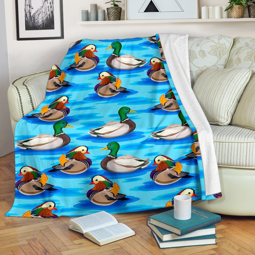 Duck Mallard Pattern Print Blanket-grizzshop