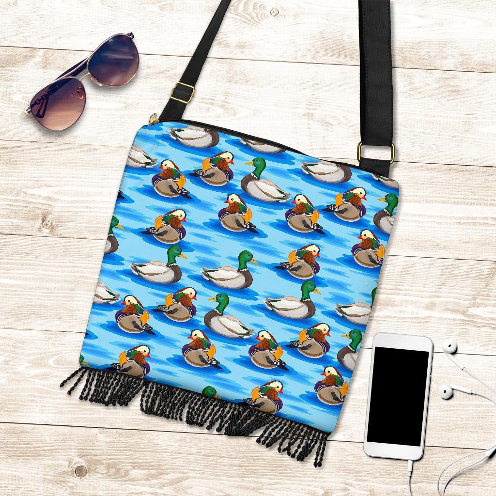 Duck Mallard Pattern Print Crossbody Bags-grizzshop