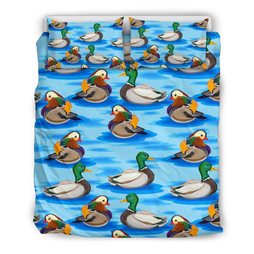 Duck Mallard Pattern Print Duvet Cover Bedding Set-grizzshop