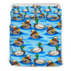 Duck Mallard Pattern Print Duvet Cover Bedding Set-grizzshop