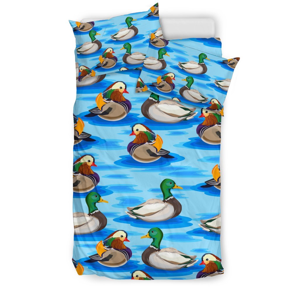 Duck Mallard Pattern Print Duvet Cover Bedding Set-grizzshop