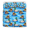 Duck Mallard Pattern Print Duvet Cover Bedding Set-grizzshop