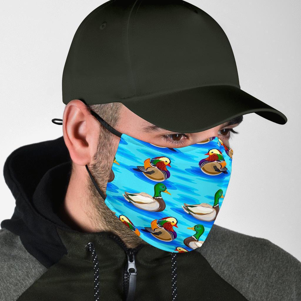 Duck Mallard Pattern Print Face Mask-grizzshop