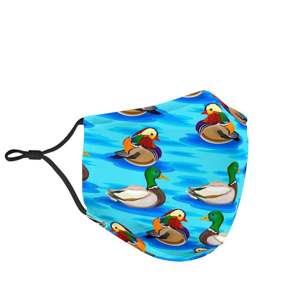 Duck Mallard Pattern Print Face Mask-grizzshop