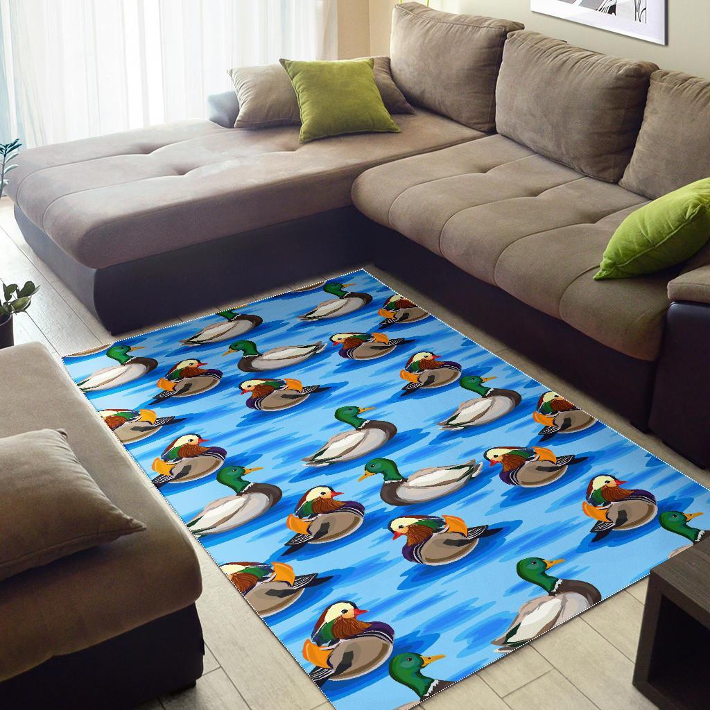 Duck Mallard Pattern Print Floor Mat-grizzshop