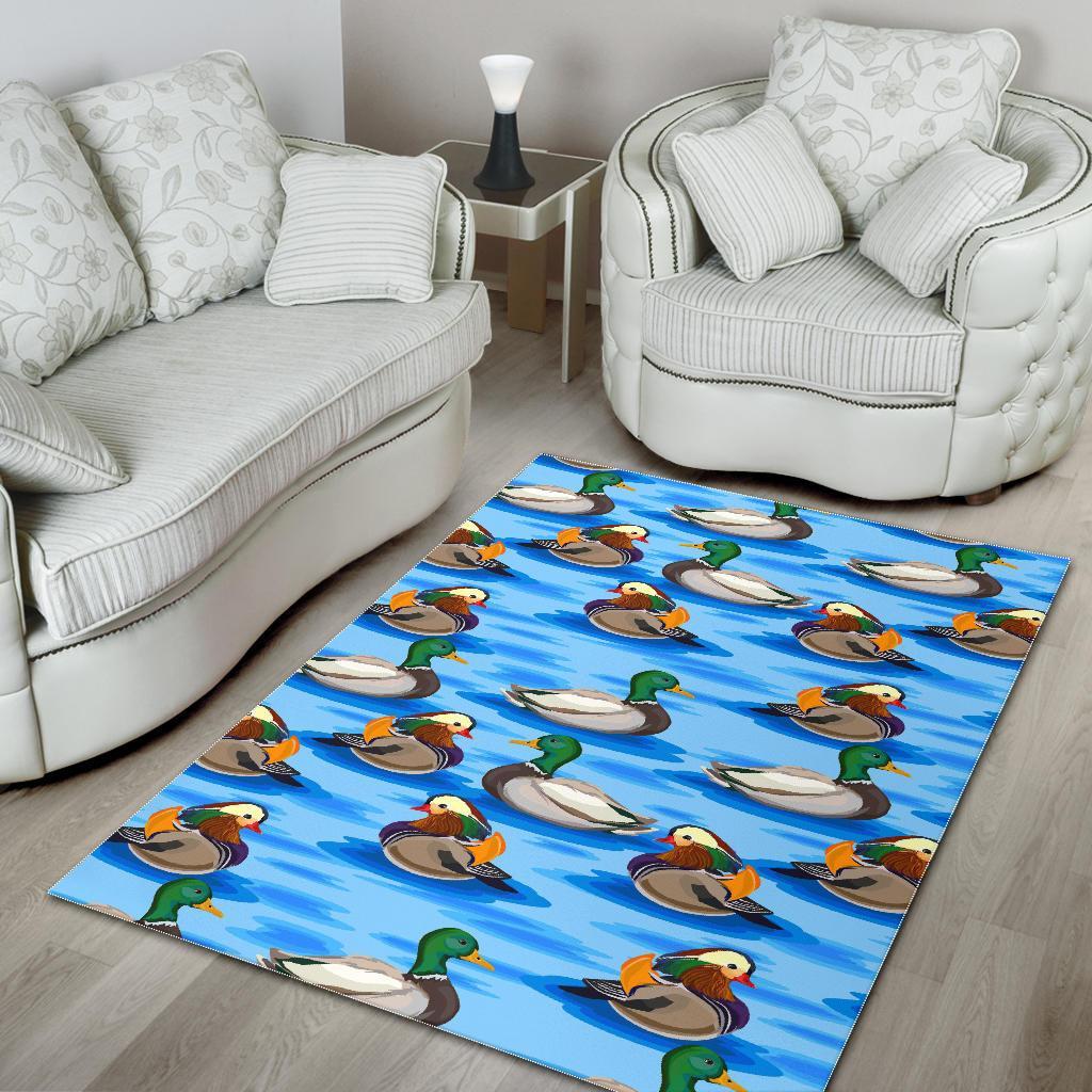 Duck Mallard Pattern Print Floor Mat-grizzshop