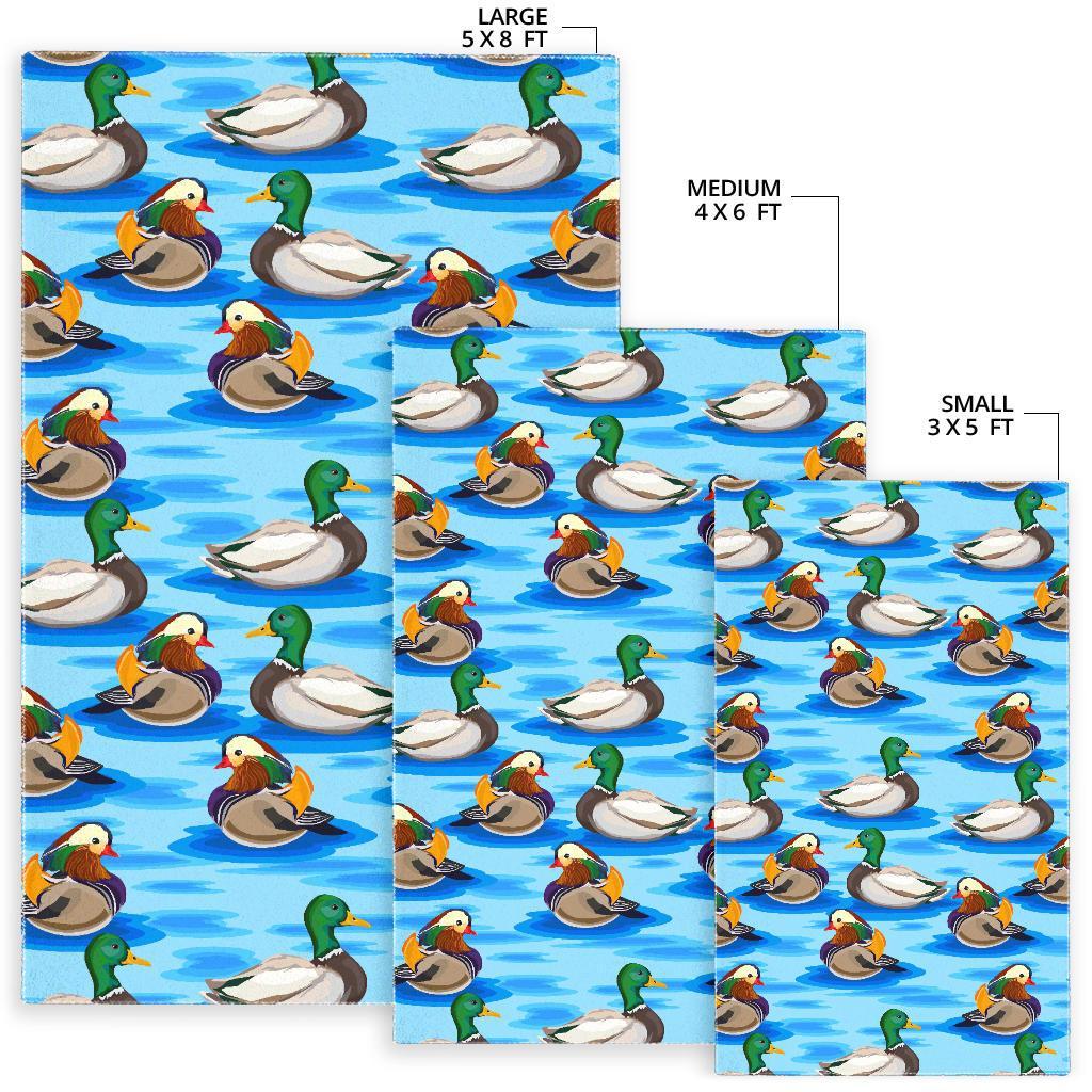 Duck Mallard Pattern Print Floor Mat-grizzshop