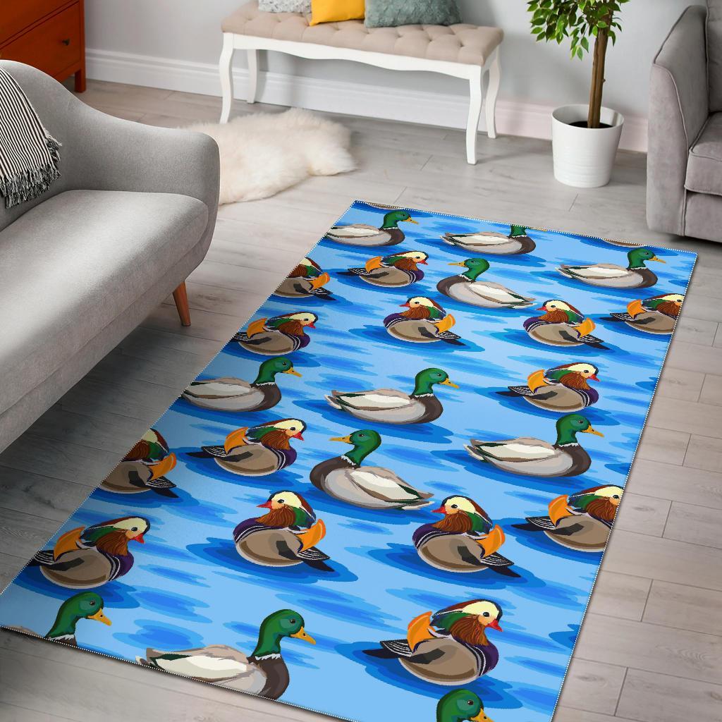Duck Mallard Pattern Print Floor Mat-grizzshop
