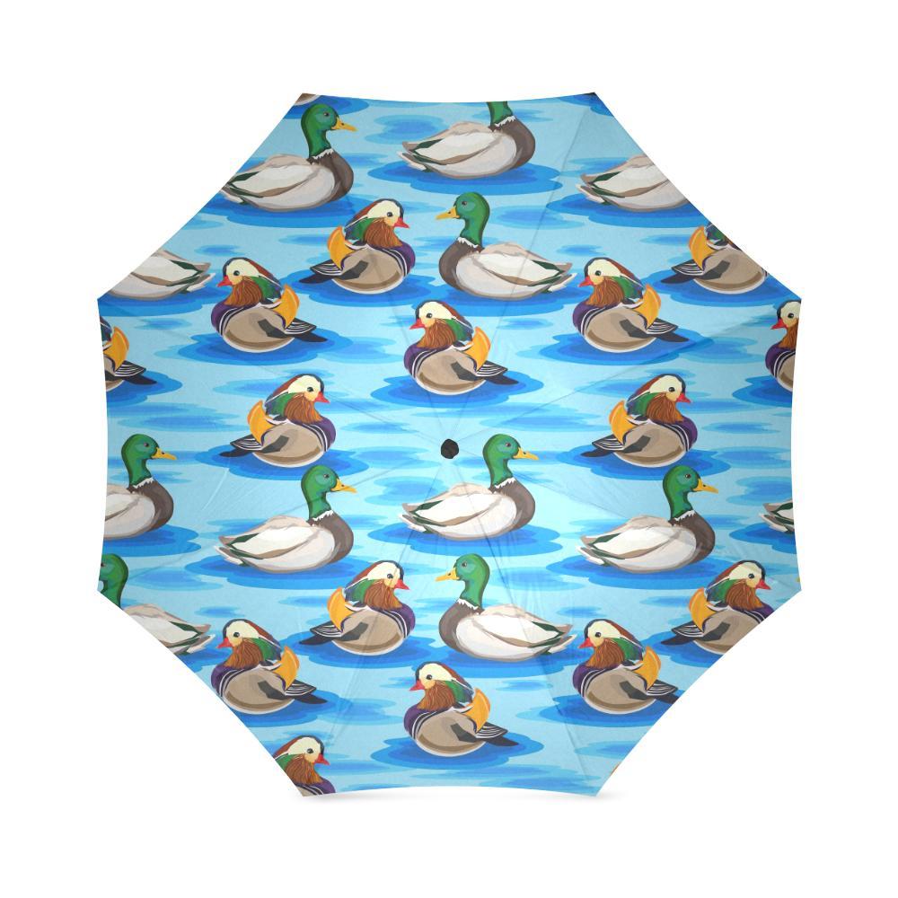 Duck Mallard Pattern Print Foldable Umbrella-grizzshop
