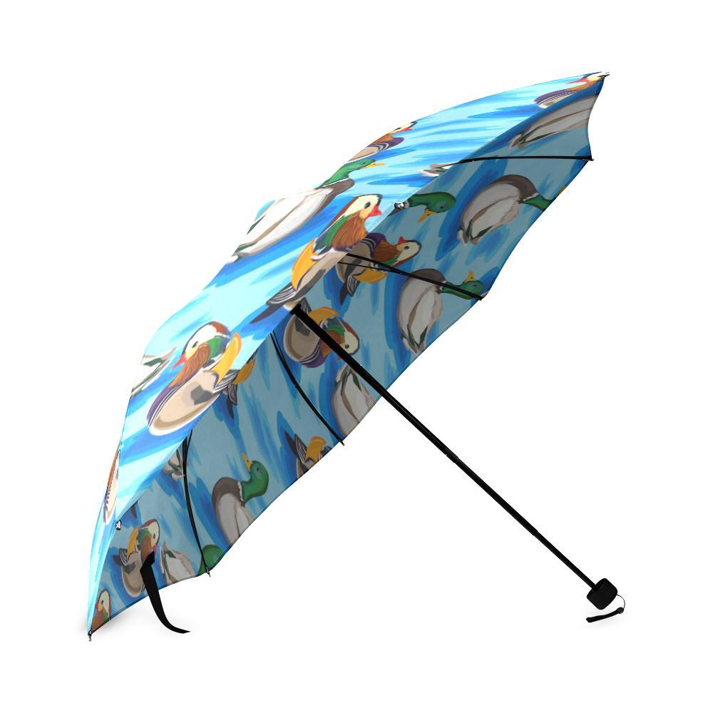 Duck Mallard Pattern Print Foldable Umbrella-grizzshop