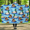 Duck Mallard Pattern Print Hooded Blanket-grizzshop