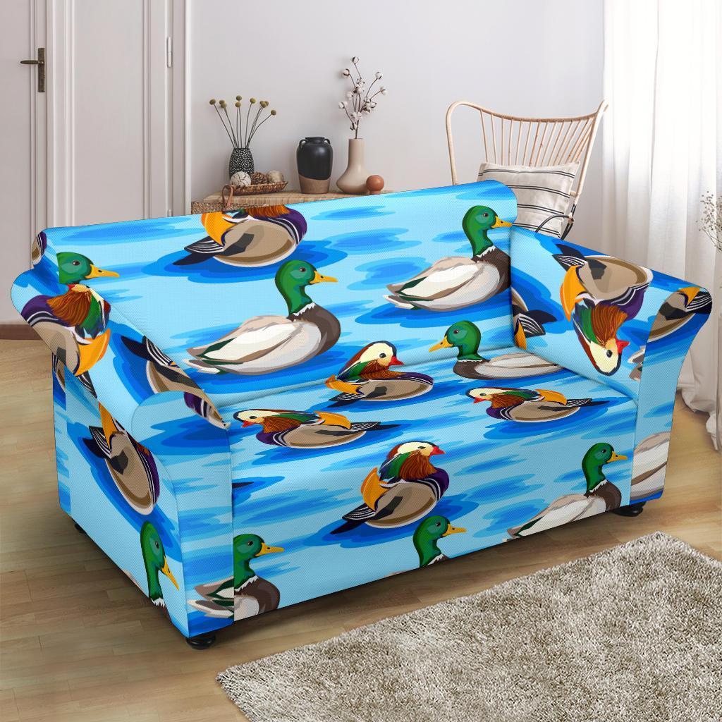 Duck Mallard Pattern Print Loveseat Cover-grizzshop