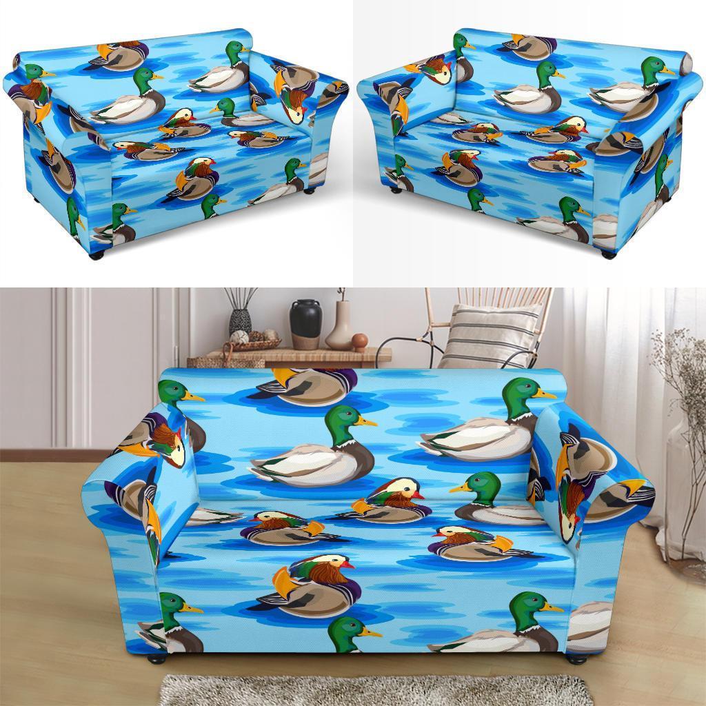 Duck Mallard Pattern Print Loveseat Cover-grizzshop