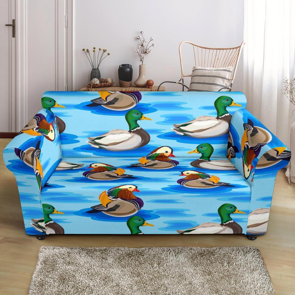 Duck Mallard Pattern Print Loveseat Cover-grizzshop