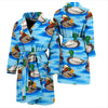 Duck Mallard Pattern Print Men Long Robe-grizzshop