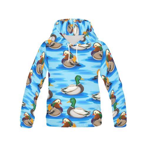 Duck Mallard Pattern Print Men Pullover Hoodie-grizzshop