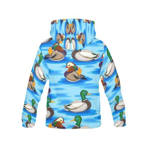 Duck Mallard Pattern Print Men Pullover Hoodie-grizzshop