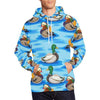 Duck Mallard Pattern Print Men Pullover Hoodie-grizzshop