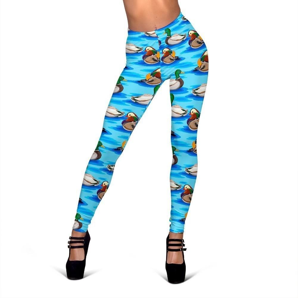 Duck Mallard Pattern Print Women Leggings-grizzshop