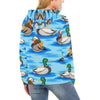 Duck Mallard Pattern Print Women Pullover Hoodie-grizzshop