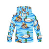 Duck Mallard Pattern Print Women Pullover Hoodie-grizzshop