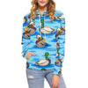 Duck Mallard Pattern Print Women Pullover Hoodie-grizzshop