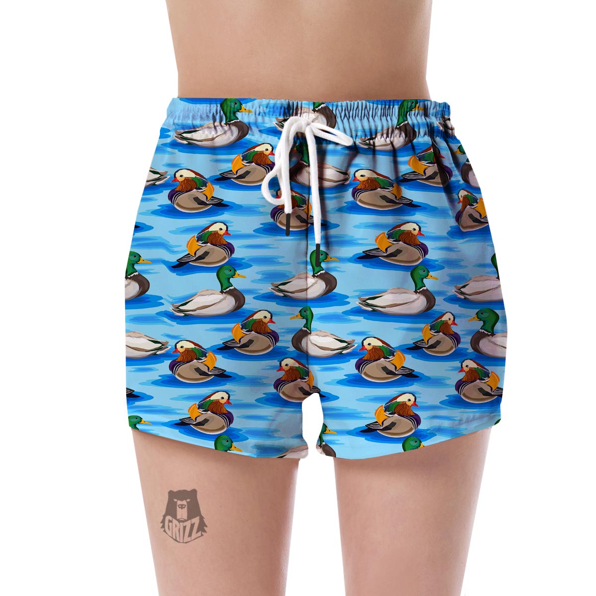 Duck Mallard Pattern Print Women's Shorts-grizzshop