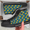 Duck Rubber Pixel Print Pattern Black High Top Shoes-grizzshop