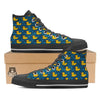 Duck Rubber Pixel Print Pattern Black High Top Shoes-grizzshop