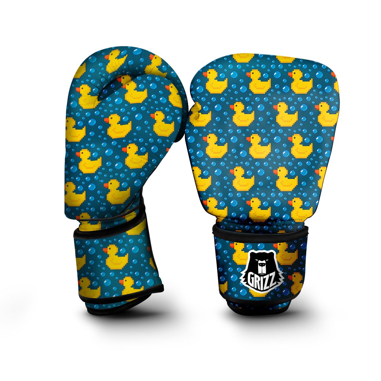 Duck Rubber Pixel Print Pattern Boxing Gloves-grizzshop