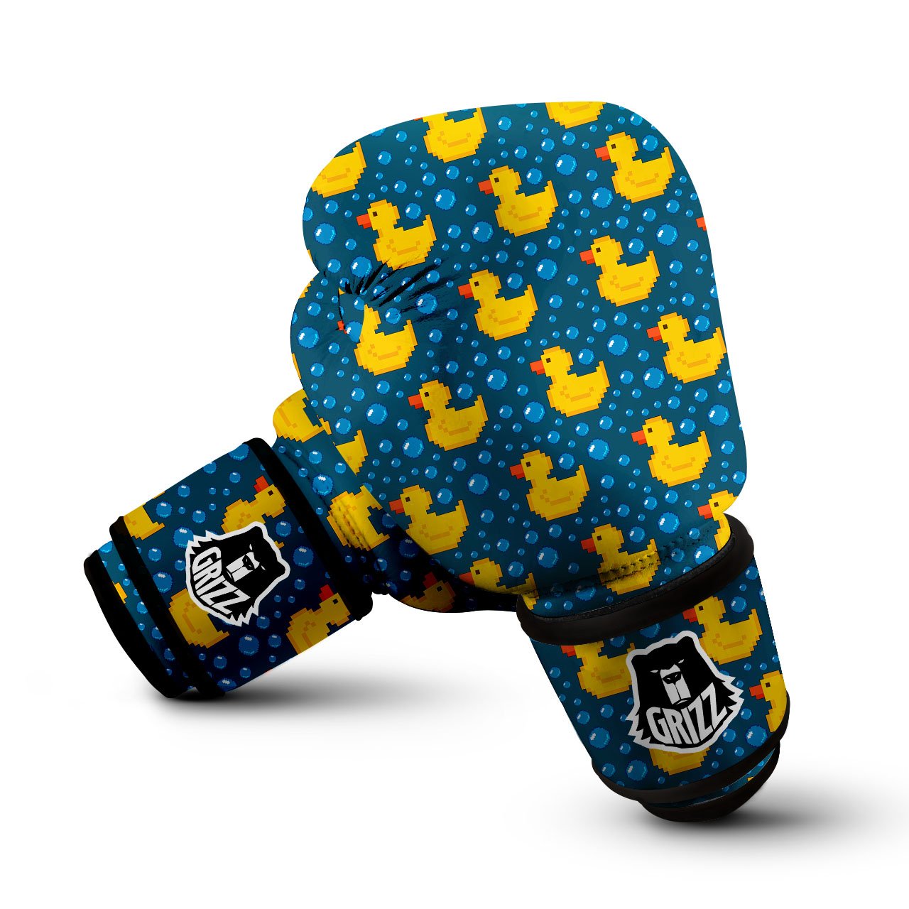 Duck Rubber Pixel Print Pattern Boxing Gloves-grizzshop