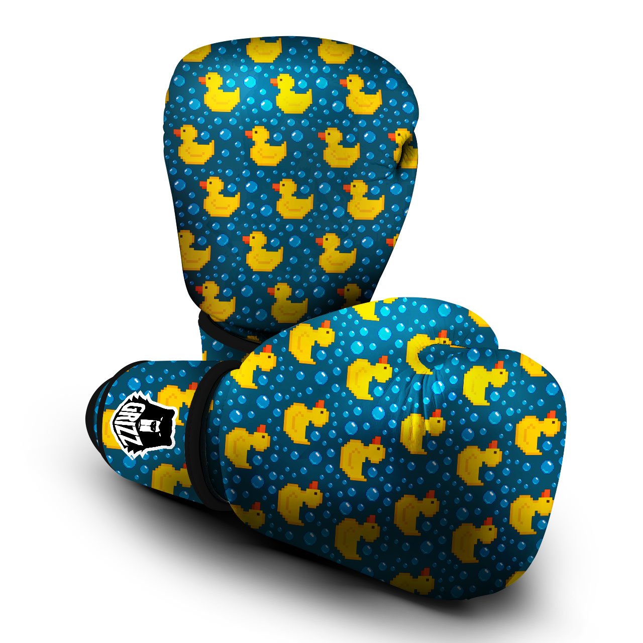 Duck Rubber Pixel Print Pattern Boxing Gloves-grizzshop