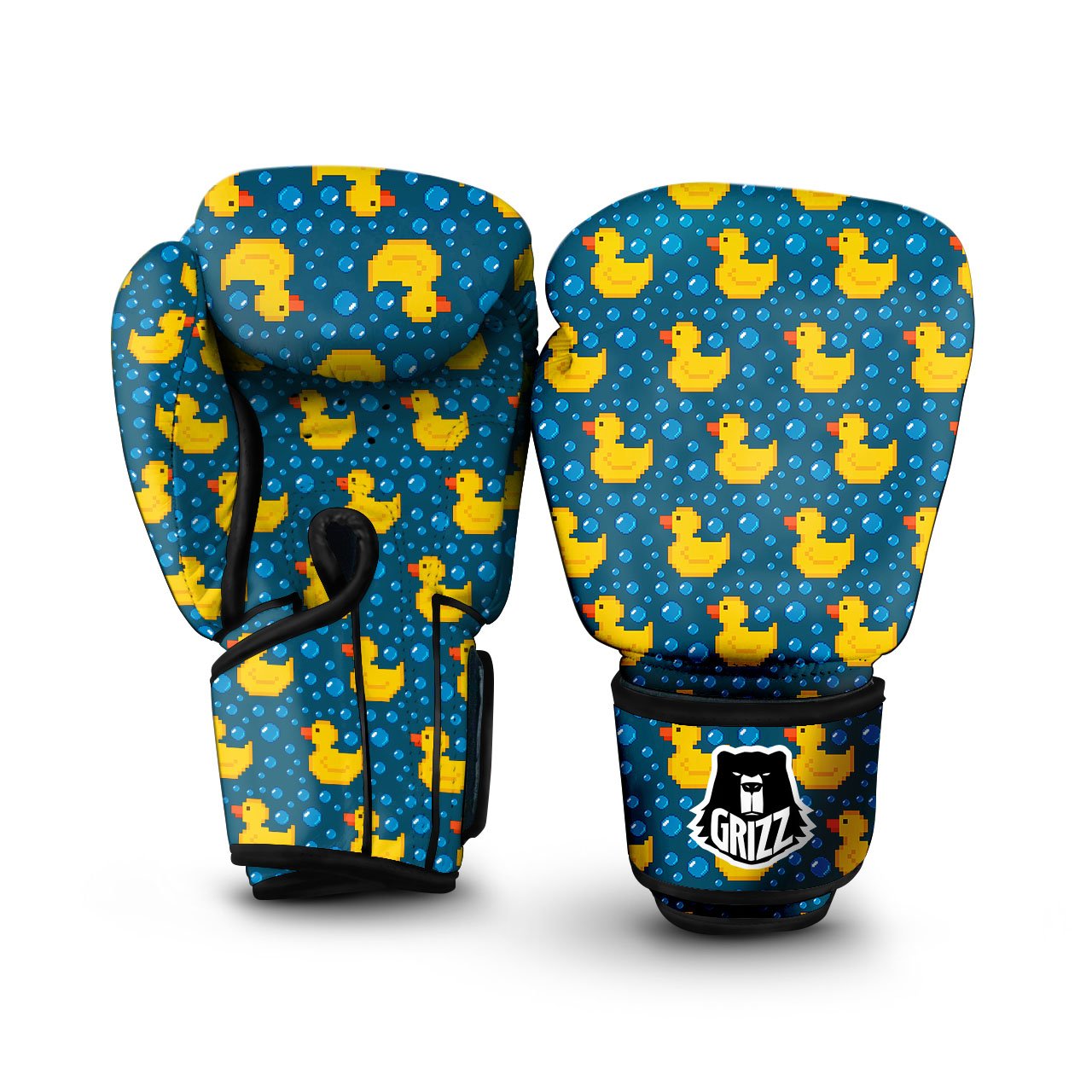 Duck Rubber Pixel Print Pattern Boxing Gloves-grizzshop