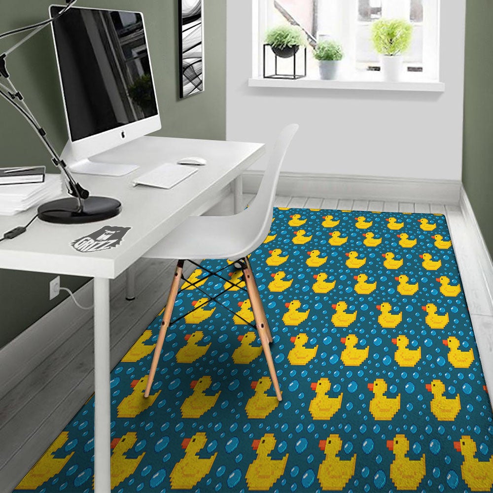 Duck Rubber Pixel Print Pattern Floor Mat-grizzshop