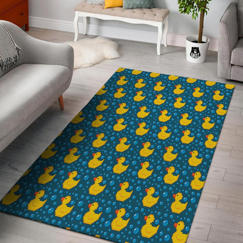Duck Rubber Pixel Print Pattern Floor Mat-grizzshop
