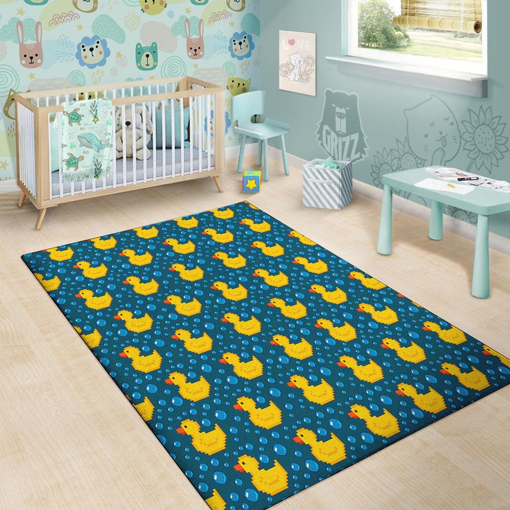 Duck Rubber Pixel Print Pattern Floor Mat-grizzshop