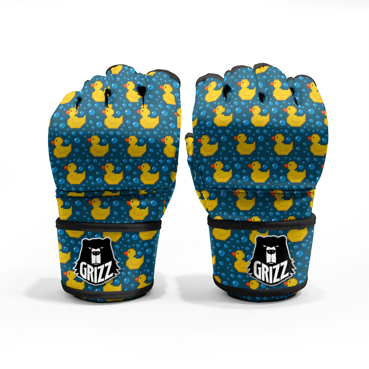 Duck Rubber Pixel Print Pattern MMA Gloves-grizzshop