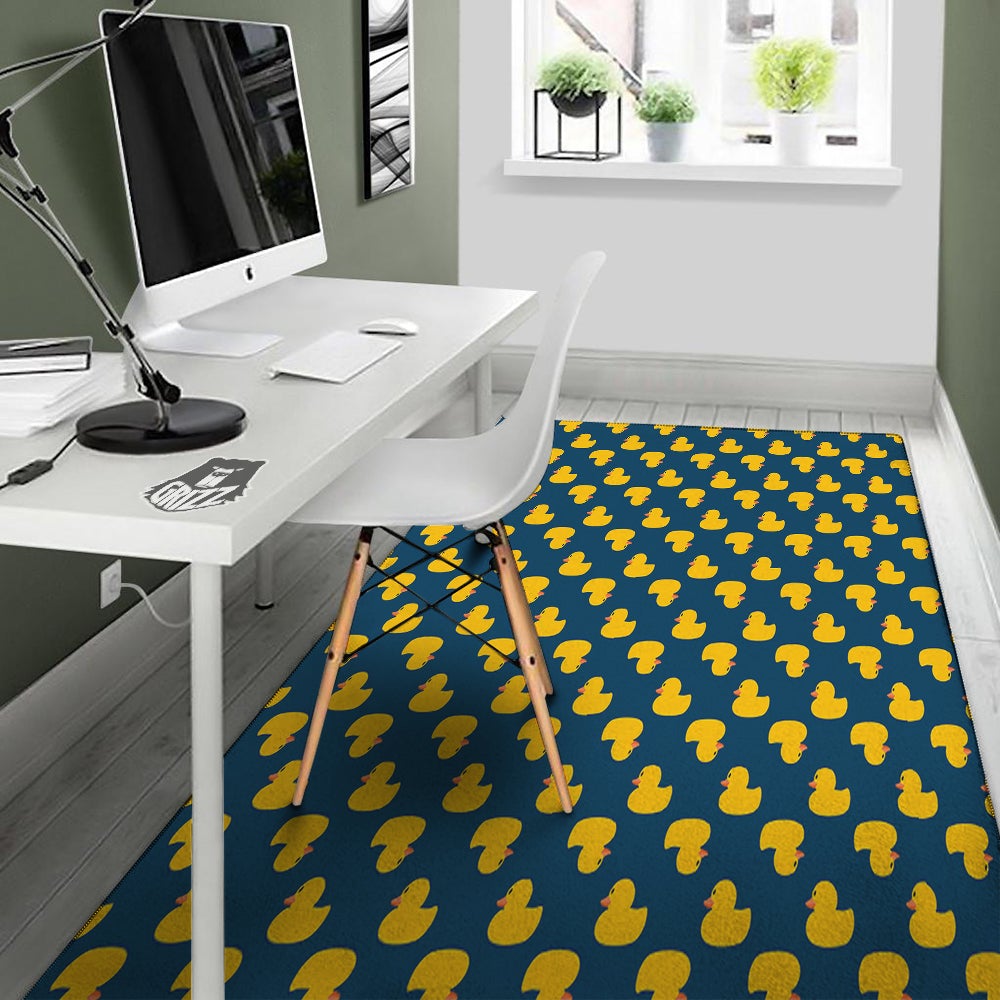 Ducks Rubber Yellow Print Pattern Floor Mat-grizzshop
