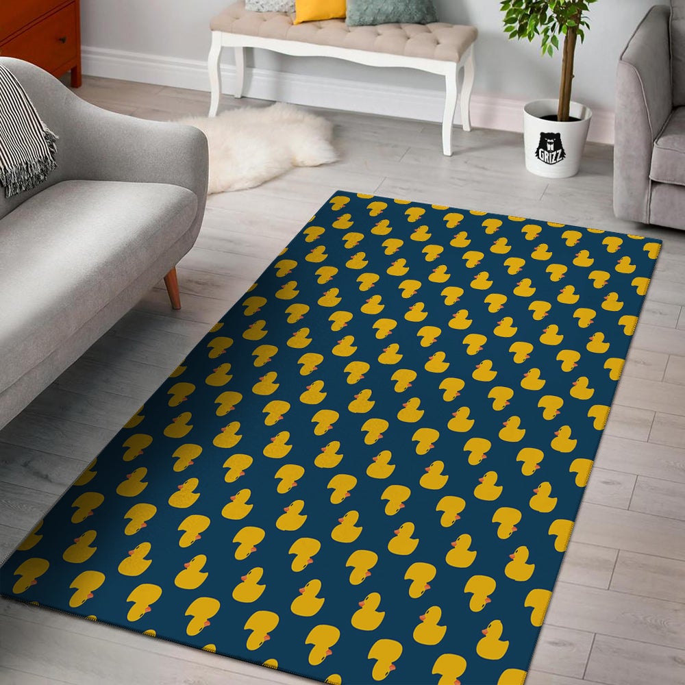Ducks Rubber Yellow Print Pattern Floor Mat-grizzshop